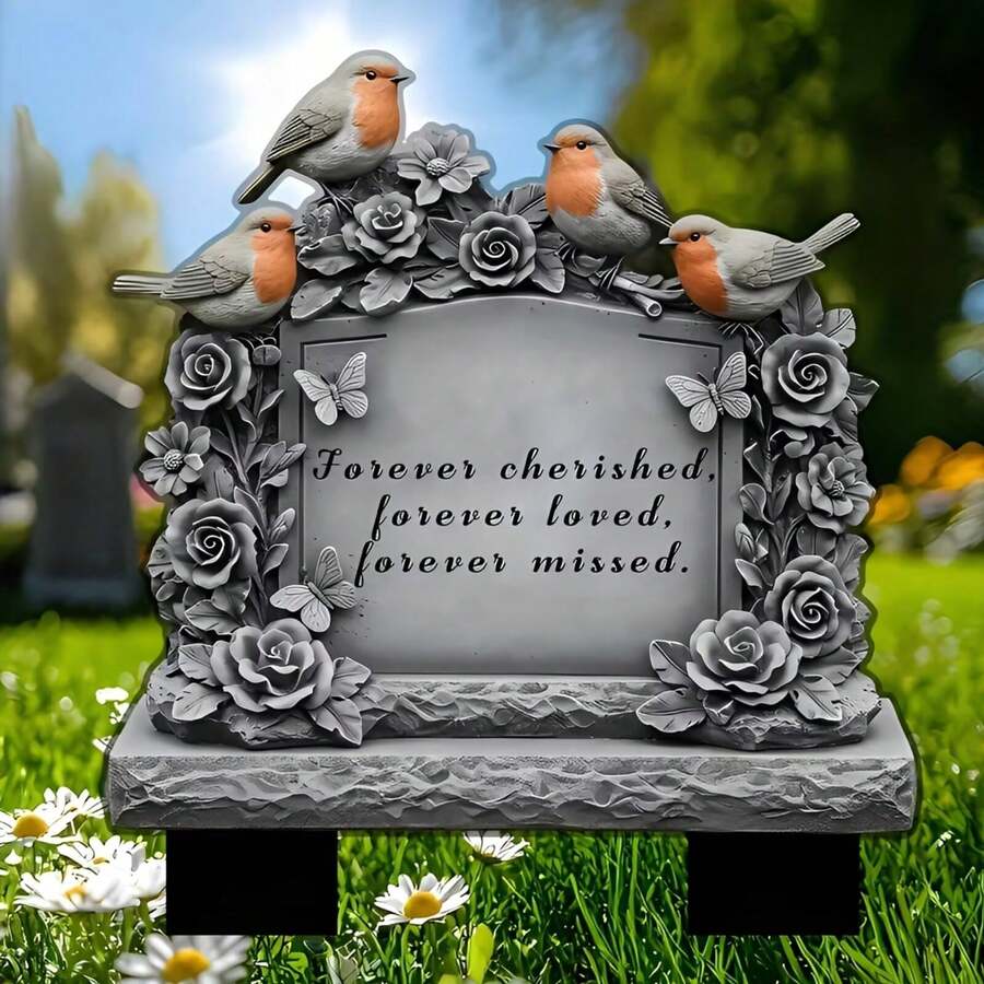 1件心形纪念牌匾，墓碑装饰，人类墓地标记，花园庭院户外，刻有“如星辰般闪耀”字样 - 8x5.12英寸塑料花园标牌，户外慰问礼物，献给挚爱之人，草坪和露台装饰，墓地鲜花，纪念品 - 深灰色 - 查看 1