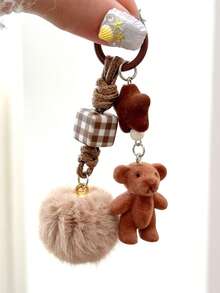 1PC Cartoon Flocked Puppy And Bear Keychain Pendant Cute Bag Ornament Women's Keychains Bag Charm Car Keychain Couple Plush Keychain Cartoon Plush Keychain Key Ring Soft Plush Keychain Accessories Pet Lover Keychain Small Gift Birthday Gift Couple Gift Event Souvenir Party Props Gift Friend Gift. - Multicolor - View 12