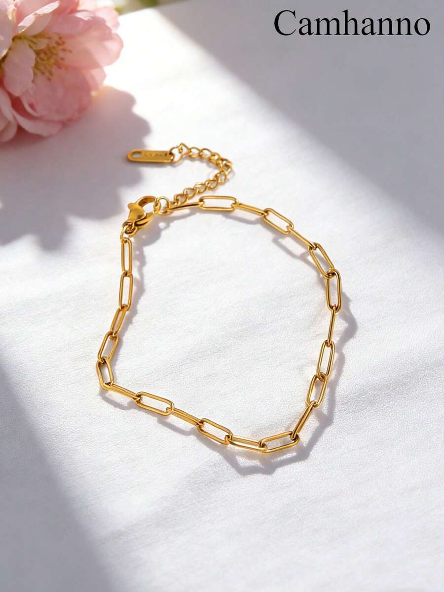 Camhanno 1 chiếc vòng tay điều chỉnh được, kiểu dáng thanh lịch, tông vàng cổ điển đơn giản, trang sức thời trang thường ngày dành cho nữ, phụ kiện hàng ngày. - Nhiều màu - Xem 1