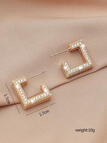 水鑽裝飾幾何耳環