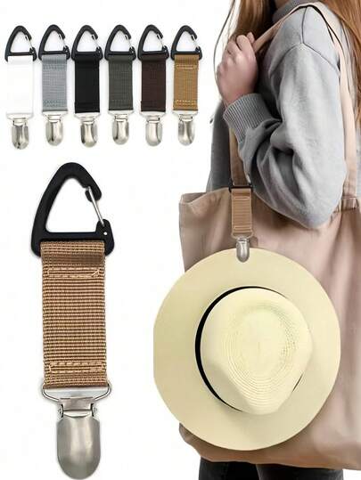 Travel Bag Cap Clip Portable Bag Hat Clip Multi-Functional Outdoor Travel Straw Hat Clips Hanging On Handbag Backpack Luggage For Men Women Outdoor Travel Camping Essential Accessories Beach Cap Matching Accessories Vacation Holiday Accessories