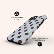 Light Blue And Brown Polka Dot Phone Case - Shockproof Case Compatible With Iphone 17 16 15 14 13 12 11 Pro Max Pro Plus 12 Mini 13 Mini - Dusty Blue - View 2
