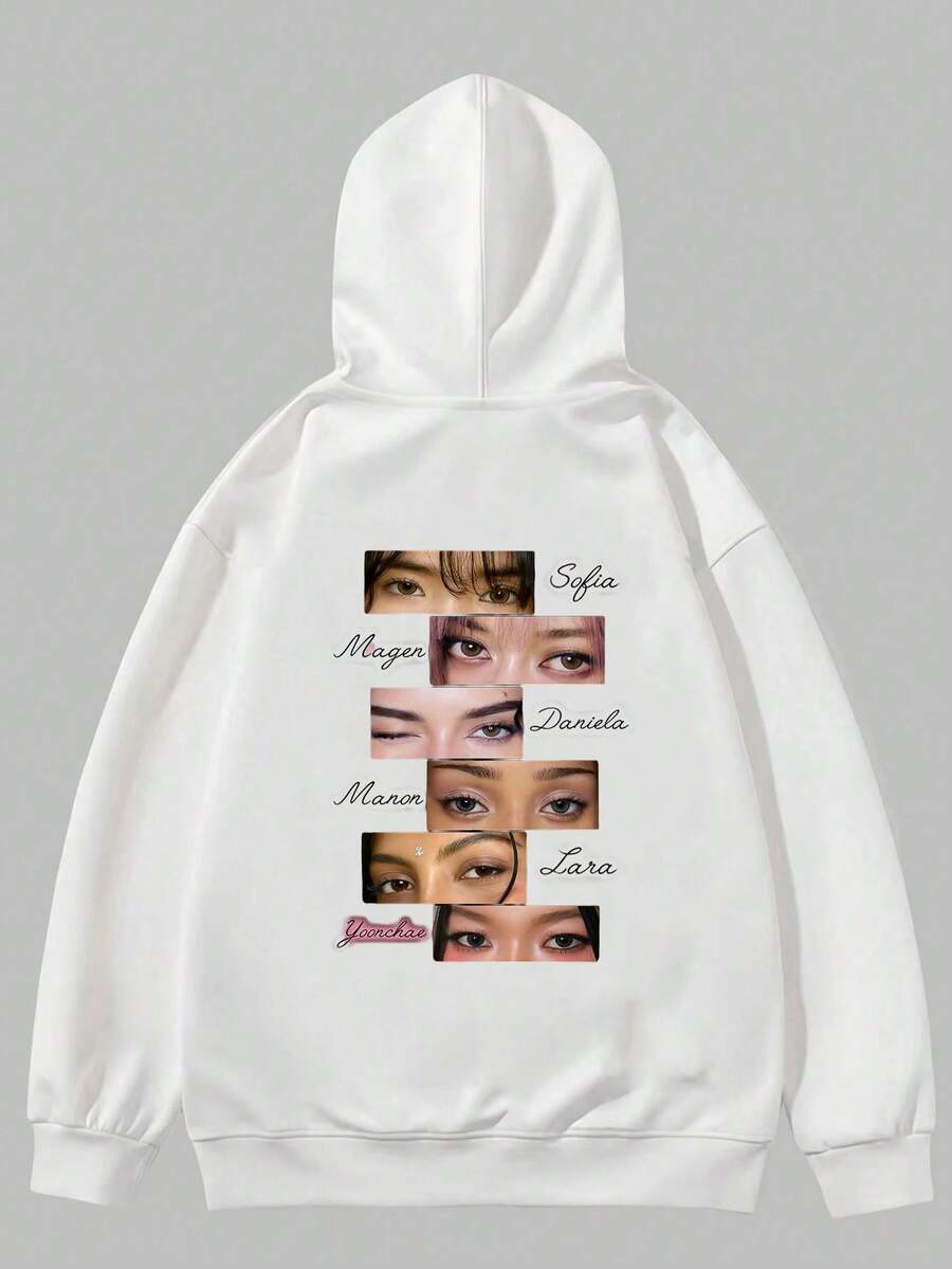 KATSEYE Women'S And Men's Hooded Sweatshirt - Graphic Hoodie, Adjustable Drawstring Hood, Cozy Fall/Winter Pullover, Casual Long Sleeve Top For Casual Attire, Autumn Apparel, Playful Design, Comfortable Fit, Durable Fabric, Streetwear Style, Hoodie, Soft Material, Printed Hoodie, Streetwear Lovers, Women'S And Men's Hoodies Oversized Women's Hoodie,Street Style Outfit,Sudadera - 黑色9 - 查看 1
