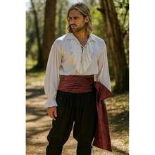 ThePirateDressing Pirate Medieval Renaissance Halloween Costume Large Sash,Brocade#49(LinedWithSatinFabric) - 錦緞#49(緞面襯裡) - 查看 3