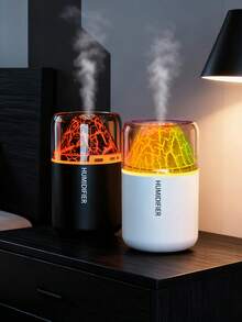 180毫升车载加湿器，火山造型，车载必备，细雾，带LED灯，车载香氛配件，二合一超声波香薰加湿器，小巧便携，设计优雅，USB供电，静音运行，车载配件，兼容6种精油（可选：1瓶精油+1个加湿器/1个加湿器）