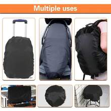 Cubierta de lluvia para mochila de viaje, cubierta antipolvo para mochilas de 15-75L, impermeable, para camping, senderismo, escalada, cubierta protectora para mochilas, artículos esenciales de viaje - Negro - Ver 4