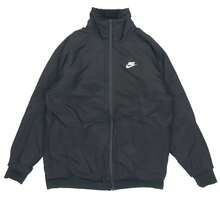 Nike Sportswear 双面 Swoosh 高领拉链抓绒外套，黑色 - 黑色 - 查看 4