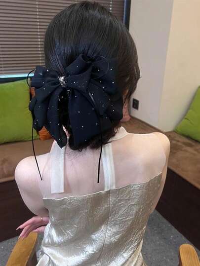 1 st handgjord hårnål i flera lager av sidenband med kofot för damers vardagskläder, trendigt accessoar, hårnål för höst- och vinterkläder för damers resekläder, hårdekoration