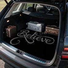 1件“相信”印花汽车后备箱垫，汽车内饰，汽车装饰，全天候后备箱垫，适用于大多数车型，保持您的爱车清洁时尚，是旅行和野餐的完美礼物 - Believe印花 - 查看 3