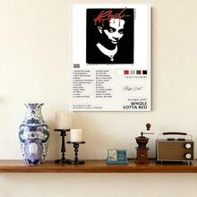Framed 1pc  "Whole Lotta Red" Album Lyrics & Tracklist Canvas Print - Iconic Song Titles (Pink Toinetti, Die Lit) Music Wall Art Poster For Fans, Home, Office, Bedroom, Cafe Decor - Ideal Gift, Flat, Perfect For - Framed - 查看 3