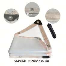 One Transparent Rainproof And Windproof Tarpaulin With A Sealing Ring, Suitable For Outdoor Gardens, Sunshades, Plants, Camping, Etc.