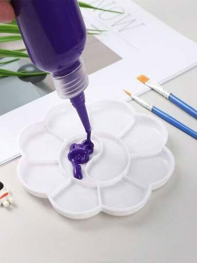 20pcs Disposable Painting Palettes - Floral Pattern Painting Trays, Pastel Colors, No Washing Required, Stackable Portable Design, Suitable For Watercolor, Acrylic, Gouache, Oil Painting - For Classroom, Home, Professional Studio Use - Lightweight Space-Saving, Art Supply Storage, Plum Blossom Pattern Trays