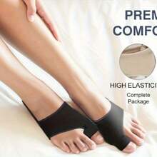 2 piezas Separador de dedos del pie ajustable y elástico, separador de dedos del pie y pulgar unisex con almohadillas de gel - Para comodidad del pie - Uso nocturno, senderismo, camping - Herramienta de cuidado de los pies para hombres y mujeres, regalo perfecto para Navidad y Año Nuevo - Negro - Ver 5