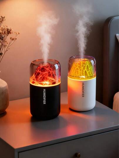 1 pieza Humidificador de volcán colorido de 180ml, humidificador de ambiente, alimentado por USB, 2 modos de funcionamiento, luz LED de 7 colores, apagado automático cuando está seco, niebla silenciosa, ambientador eléctrico, lámpara de aroma con efecto de volcán y difusor de aceites esenciales, adecuado para decoración de habitaciones, oficina, sala de estar, escritorio, coche, gran regalo para mujeres