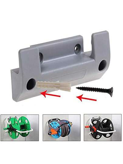 1pc Garden Hose Holder Wall Mounted, Heavy Duty Metal Water Hose Holder Hanger Holds Water Pipe, Sturdy Detachable Hose Storage Organizer Reel Rack For Outside Garden Lawn