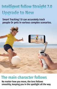 DJI Osmo Mobile 7 智能手机云台稳定器 | 内置三脚架和延长杆 | ActiveTrack 7.0 智能追踪 | 磁吸式快拆，即刻切换 | 三轴稳定，流畅拍摄 Vlog 和直播 | 手势控制自拍稳定器 | 旅行、聚会和演出必备 - 白色 - 查看 3