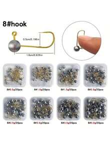 20pcs Lead Sinker Micro Fishing Hooks, Suitable For Soft Bait, Fly Fishing And Ice Fishing, Freshwater And Saltwater - Multicolor - View 2