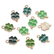 20pcs/Set Cute Green Four Leaf Clover Charms For DIY Bracelet Earrings Making Lucky Clovers Pendant Ornaments For St. Patrick's Day DIY Jewelry Making - Four-leaf Clover - View 8