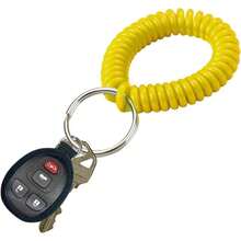 Bobina de mueca en espiral de 5 de dimetro con llavero de acero, pulsera flexible, se estira hasta 30, color morado, 1 paquete 410651 - Amarillo - Ver 5