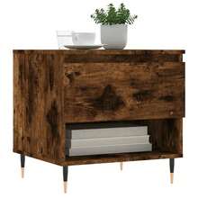 vidaXL Tables basses 2 pcs chêne fumé 50x46x50 cm bois d'ingénierie - Noir - Voir 4