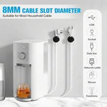 Bộ 1/3/6 kẹp giữ dây cáp [khóa 1 giây] Kẹp quản lý dây cáp lò xo - Giá đỡ dây cáp để bàn, Kẹp dây cáp tròn dễ thương có keo dính, Bộ giữ dây sạc điện thoại cho bàn đầu giường, phụ kiện văn phòng, màu đen - màu đen - Xem 7