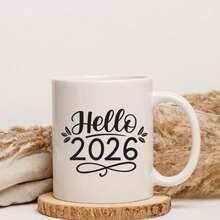 Paquete SVG De Tazas De Año Nuevo 2026, Frases Para Tazas De Café, Diseños Divertidos Y Minimalistas, Archivos De Corte , Descarga Instantánea,,1pc, 11oz Ceramic Coffee Mug With - Insulated, Hand Wash Only - The Perfect Gift For Coffee Lovers, Men And Women - Blanco - Ver 1