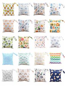 2个随机颜色防水湿袋，可水洗，可重复使用，适合旅行、海滩、游泳池、脏运动服、湿泳衣、洗漱用品等。 - 彩色 - 查看 1