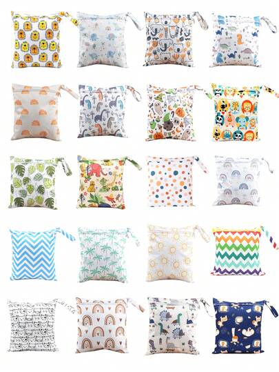 2 Random Color Waterproof Wet Bags, Washable, Reusable, Suitable For Travel, Beach, Swimming Pool, Dirty Sportswear, Wet Swimsuits, Toiletries