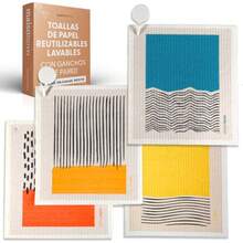 CYPNMaisoNovo Paños De Cocina Suecos - Toallas De Papel Reutilizables. Paños De Cocina Suecos para La Cocina - Paquete De 4 con Diseño Abstracto - Toallas De Papel ReutilizablesFashion - 222311771 - Ver 2