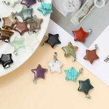 1Pc Natural Stone Five-Pointed Star Charm Pendant For DIY Valentine's Day Gift Jewelry Making Supplies - Natural Stone Five-pointed Star Pendant - View 1