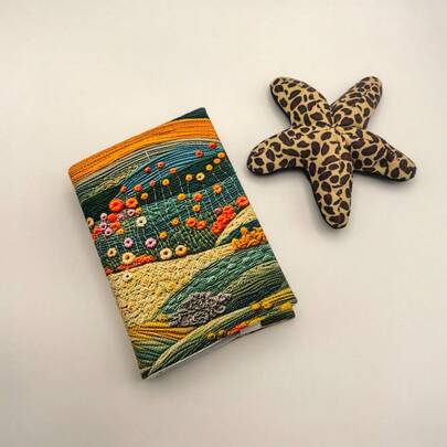 1pc Handmade Dreamy Floral Fabric Book Cover, Gift For Journal/Diary Lovers, Thick Fabric Book Sleeve