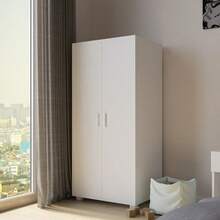 Kids 2-Door Wardrobe - Grey - View 8