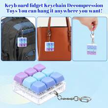 9-In-1 Mini Keyboard Stress Relief Toy With Keychain, Finger Pressing Toy With Decompression Button, Suitable For Adults To Relieve Stress And Kill Time - Multicolor - View 3