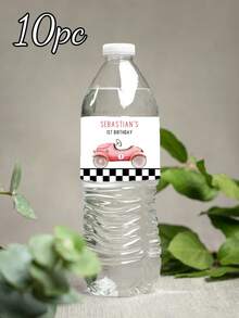 定制水瓶标签纸，独特赛车风格贴纸，10/20/30张装，尺寸21x5厘米/8x2英寸。可定制姓名、文字、日期及多种字体，适用于赛车、汽车派对、生日、婚礼等场合，也可用于学生艺术活动、墙贴等。 - 彩色 - 查看 11