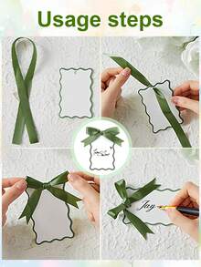 24张桌位卡，DIY婚礼座位卡（含丝带），领结卡（适合礼品包装），节日装饰 - 蝴蝶結卡片 - 查看 6