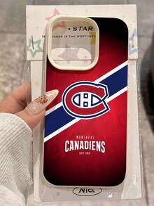 Montreal Canadiens Logo Design Phone Case Compatible With  12 13 14 15 Pro  14 Plus  15 16 Pro Max  17  17 Pro  17 Pro Max And  17 Air Made Of TPU Material Anti-Slip And Drop-Proof With Raised Edges For Protection And A Faux Leather Texture A Great Gift For Yourself Family Friends Lovers And Boyfriends - trắng - Xem 3