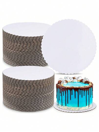 5/10 piezas (20/25/30 cm) Bases de tarta redondas blancas onduladas, adecuadas para panadería, DIY de tartas, postres, celebraciones de bodas, fiestas de cumpleaños, bandejas para exhibir magdalenas, fiestas temáticas, decoraciones de tartas, fiestas de bodas, Pascua, Día de la Madre, Día del Padre