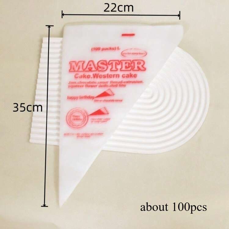 约100个加厚一次性裱花袋：易于填充和清洗的蛋糕装饰袋，适用于糖霜、奶油和黄油 | 非常适合纸杯蛋糕、饼干和甜点馅料 | 圣诞节、生日、婚礼和感恩节烘焙必备 - 無色 - 查看 4