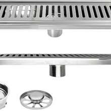 Drenaje De Piso, Coladeras De Desage, Desage De Suelo Largo Cuadrado De Acero Inoxidable (40 * 10 Cm), Tubo De Desage De Ducha, Filtro De Drenaje Antiolor De Gran Desplazamiento (Plata) - Pago - Ver 2