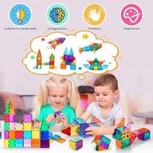 wsfBloques Magneticos Juego de 60 Piezas Imanes Didacticos 3D Creativity Beyond Imagination Juguete Educativo y Regalo Creativo Adecuado para Niños y Niñas Regalos para niñasaad - como en la foto - Ver 3