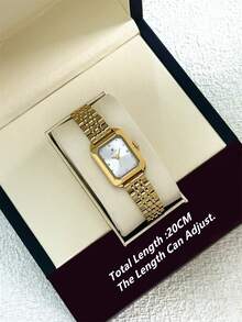 Pablo Raez 1 chiếc đồng hồ nữ mạ vàng 18K, dây đeo bằng thép không gỉ, kiểu dáng cổ điển, màu vàng bạc không bị xỉn màu, chất lượng cao cấp AAA, chính hãng, giờ rõ nét, đồng hồ nữ quyến rũ. - Một cỡ - Xem 10