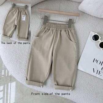 Barnbyxor med resår i midjan, bekväma fritidskläder lämpliga för lek, vardagskläder, festivaler och utflykter, vår/höst