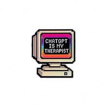 1pc CHATGPT IS MY THERAPIST AI Quote Enamel Lapel Pin - Cute Badge For Backpacks And Clothing - Black - View 4