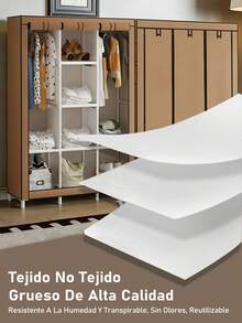 170*130*45cm Grande Estantes de armario, Armario Triple portátil con cubierta de tela, Organizador de ropa independiente grande para dormitorio y Sala Closet Armario Armable Organizador 3 Puertas Entrepaños Base Aluminio Closet Armable Ropero Rack Guardaropa Recamara Organización, Bonito, Práctico Y Resistente. Armario Plegable Organizador de Ropa Estanterías del armario, decoraciones de Halloween, disfraces de Halloween, decoración de otoño, decoración de festivales - Rojo - Ver 8