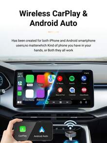 XUDA 2026 New 2-In-1 Wireless CarPlay/Android Auto Super Mini Adapter - 2.4-5.0 GHz WiFi 5 Carplay Converter, Wired To Wireless, Fast Auto Connection, No Delay, Compact Design, Compatible With IPhone & Android, With USB/USB-C Port, No Battery