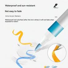 12-120 colores Bolígrafos de marcador líquido de acrílico de moda, diseño de punta de pincel suave personalizado, tinta de colores, adecuado para caligrafía, pintura y colorear, pincel de acuarela - Útiles escolares esenciales para la temporada de regreso a clases - Conjuntos - Ver 7