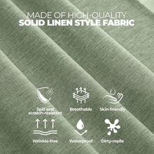 Faux Linen Square Tablecloth For Dining Room,Waterproof Texture Decorative Farmhouse Rustic Table Cloth For Indoor Outdoor Party Holiday Banquet Picnics Patio,52x52 Inch (Square),Sage Green,SageGreen52inchx52inchSquare - 鼠尾草綠 52 吋 x 52 吋正方形 - 查看 5