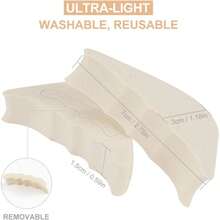 1/2/3 双装脚趾填充垫，可调节脚趾塞，可重复使用，适用于男女通用的过大鞋子，包括高跟鞋、平底鞋、运动鞋，女士白色高跟鞋，冬季礼物之选 - 杏色 - 查看 5