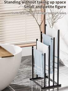 1个浴缸毛巾架，4层毛巾收纳架，节省空间的浴室整理架，便携式户外泳池毛巾架，休闲风格，无需电源，落地式，适用于健身房、浴缸收纳、毯子架 - 彩色 - 查看 7