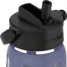 Lifefactory - Botella de agua de vidrio de 22 onzas con tapa pivotante y funda protectora de silicona, color morado - púrpura (dusty purple)+0.7 litros - Ver 4